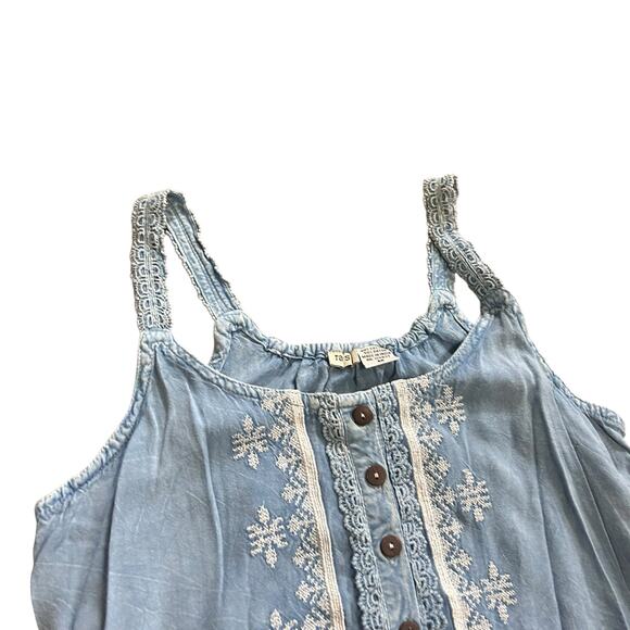 Raya Sun Women's Rayon Blend Button Front Embroidered Sundress size M - Picture 4 of 7